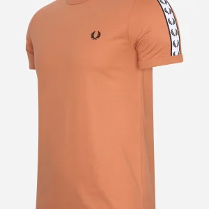 Taped ringer t-shirt - court clay