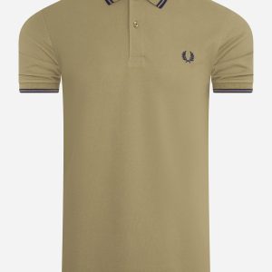 Twin tipped fred perry shirt - sage french navy