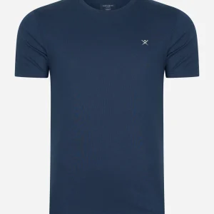 Embroidered logo t-shirt - navy grey