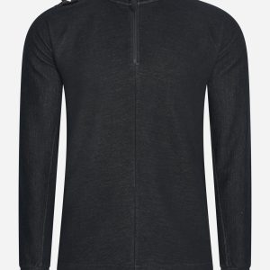 Dfp funnel neck zip top - jet black
