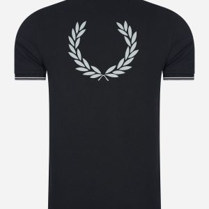 Back graphic polo shirt - black