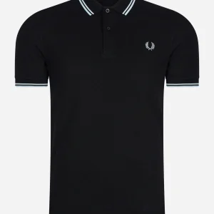 Twin tipped fred perry shirt - black light ice