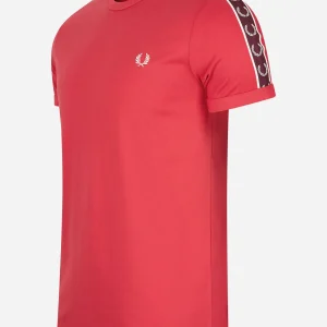 Contrast tape ringer t-shirt - washed red oxblood