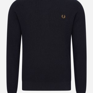 Waffle stitch jumper - navy