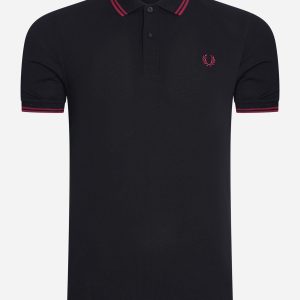Twin tipped fred perry shirt - black tawny port