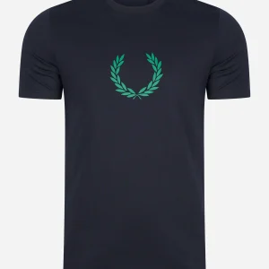 Laurel wreath graphic t-shirt - navy