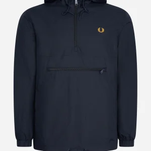 Half zip hooded cagoule - navy