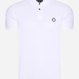 SS pique polo - optic white
