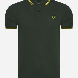 Twin tipped fred perry shirt - brit green citron