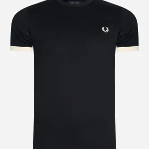 Ringer t-shirt - black ecru