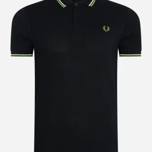Twin tipped fred perry shirt - black ecru kiwi