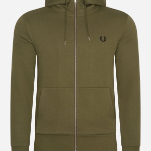Hooded zip through sweatshirt - military green