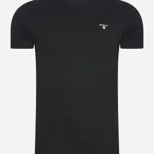 Tartan sports tee - black