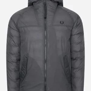Insulated hooded jacket - gunmetal