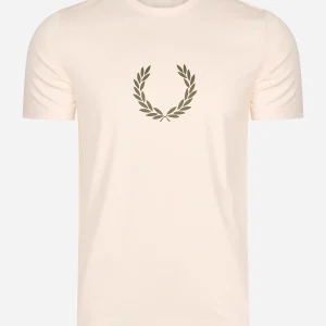 Laurel wreath graphic t-shirt - silky peach