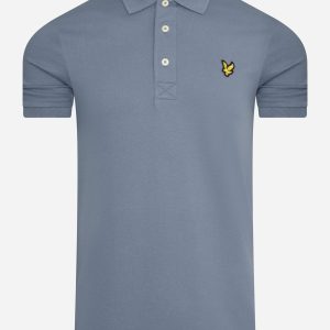 Plain polo shirt - slate blue