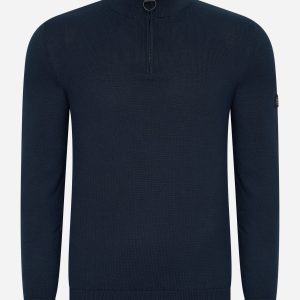 Cotton half zip knit - international navy