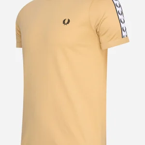 Taped ringer t-shirt - desert