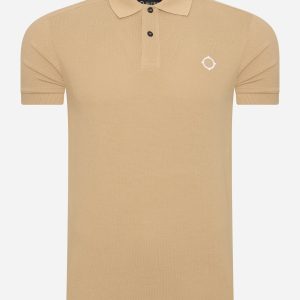 SS pique polo - sand