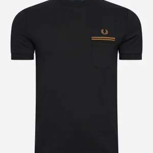 Loopback jersey pocket t-shirt - black