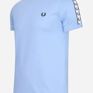 Taped ringer t-shirt - sky