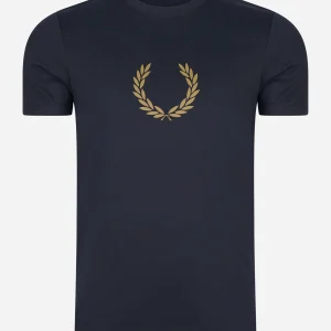 Laurel wreath graphic t-shirt - navy
