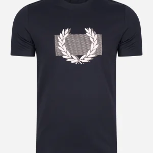 Colour block Laurel wreath t-shirt - navy