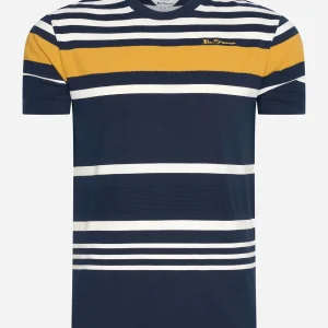 Engineered stripe tee - dark navy