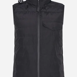 Softshell down quilt gilet - jet black