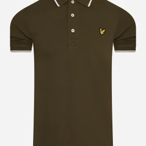 Tipped polo shirt - olive white
