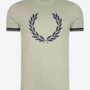 Printed Laurel wreath t-shirt - seagrass
