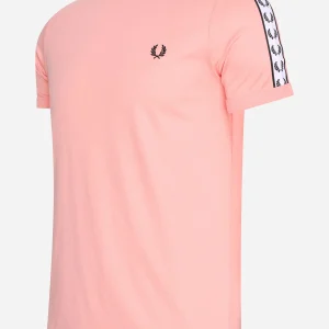 Taped ringer t-shirt - pink peach