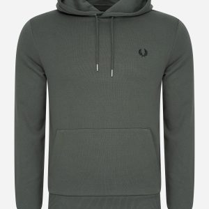 Tipped hooded sweatshirt - field green