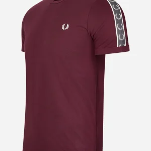 Contrast tape ringer t-shirt - oxblood gunmetal