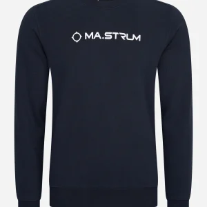 Chest print crew sweat - ink navy