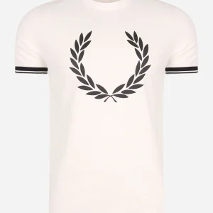 Printed Laurel wreath t-shirt - snow white