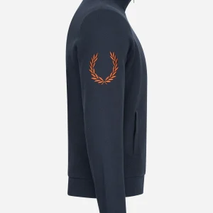 Laurel wreath sleeve track jacket - navy
