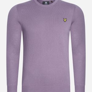 Cotton merino crew jumper - billboard purple