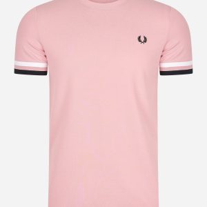 Bold tipped pique t-shirt - chalky pink