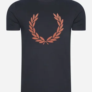 Flock laurel wreath t-shirt - navy