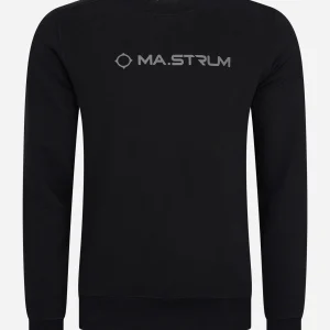 Chest print crew sweat - jet black