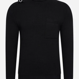 Milano knit roll neck - jet black