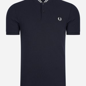Bomber collar polo shirt - navy