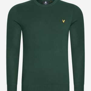 Cotton merino crew jumper - dark green