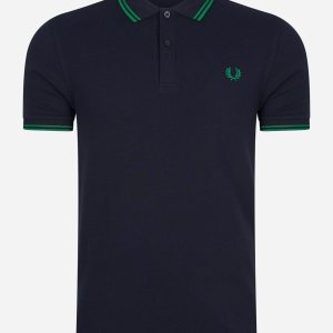 Twin tipped fred perry shirt - navy fp green