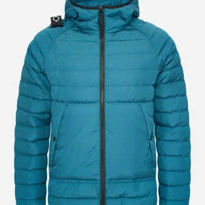 Hooded down jacket - storm blue