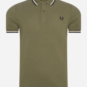 Twin tipped fred perry shirt - military green