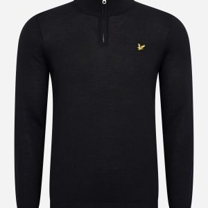 Premium quarter zip merino mix - jet black