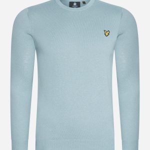 Cotton merino crew jumper - away blue