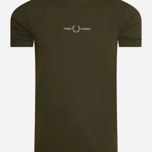 Embroidered t-shirt - hunting green